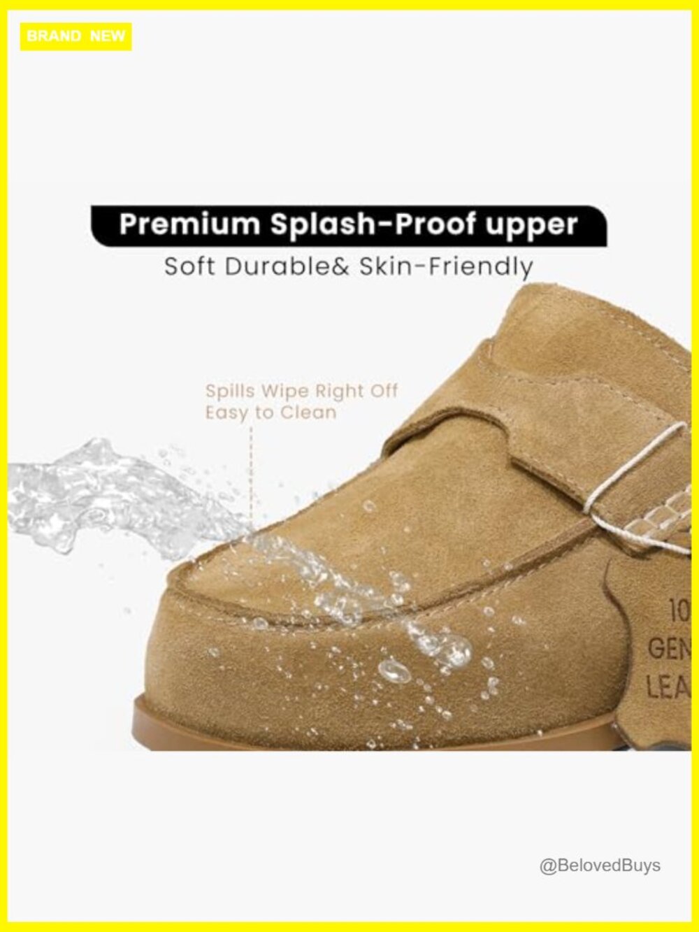 Genuine Suede Clogs Slip On Mules with Memory Foam Arch Support Non-Slip Sole - Picture 3 of 7